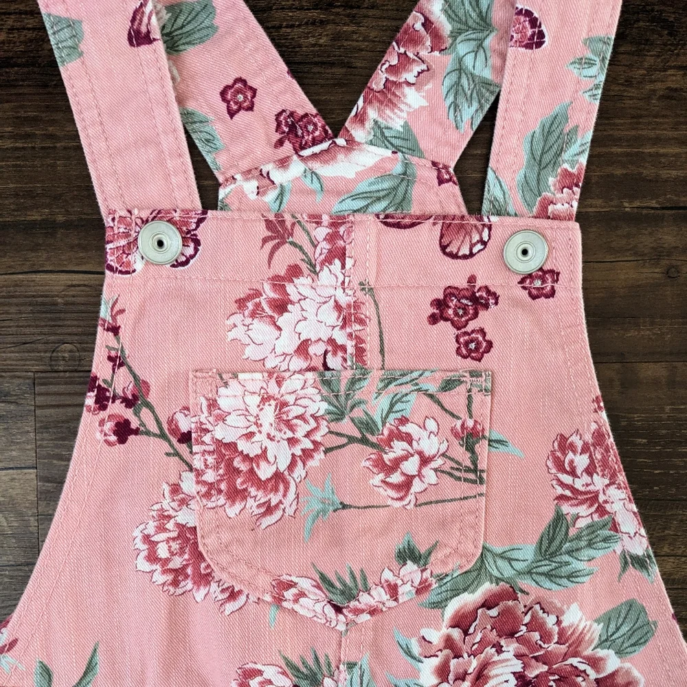 Children's Place Pink Floral Shortalls Overalls